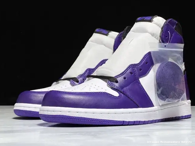 Official Maikesneakers Jordan 1 Air Court 555088-500 OG Purple High 0404